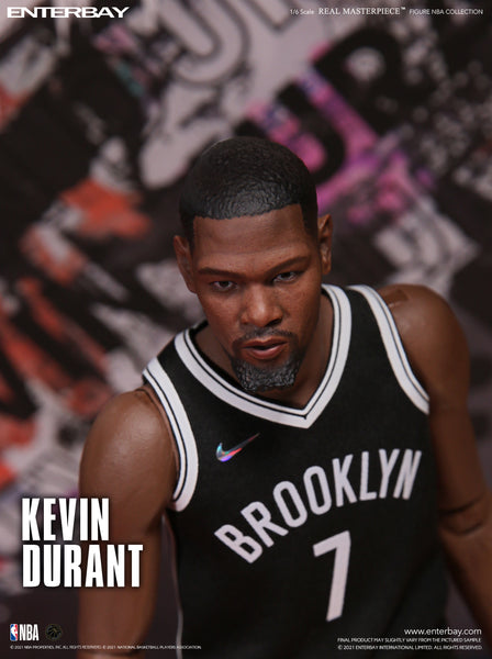 NBA x Enterbay Brooklyn Nets Kevin Durant Real Masterpiece 1/6 Scale Figure  (black)