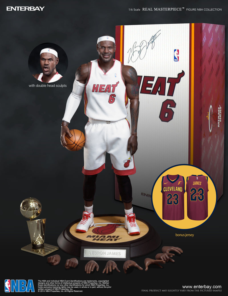 1/6 Real Masterpiece - NBA Collection LeBron James Scale Collectible Figure (with Extra Cleveland no.23 Red Jersey)